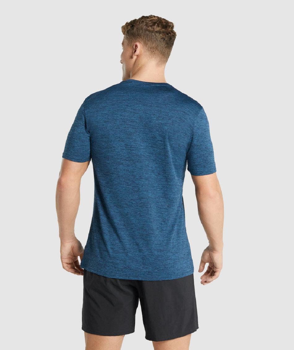 T Shirts Gymshark Arrival Marl Hombre Azul Marino | CO 3335DFM